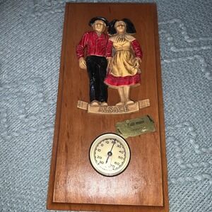 Vintage Alsace France Wall Plaque Thermometer